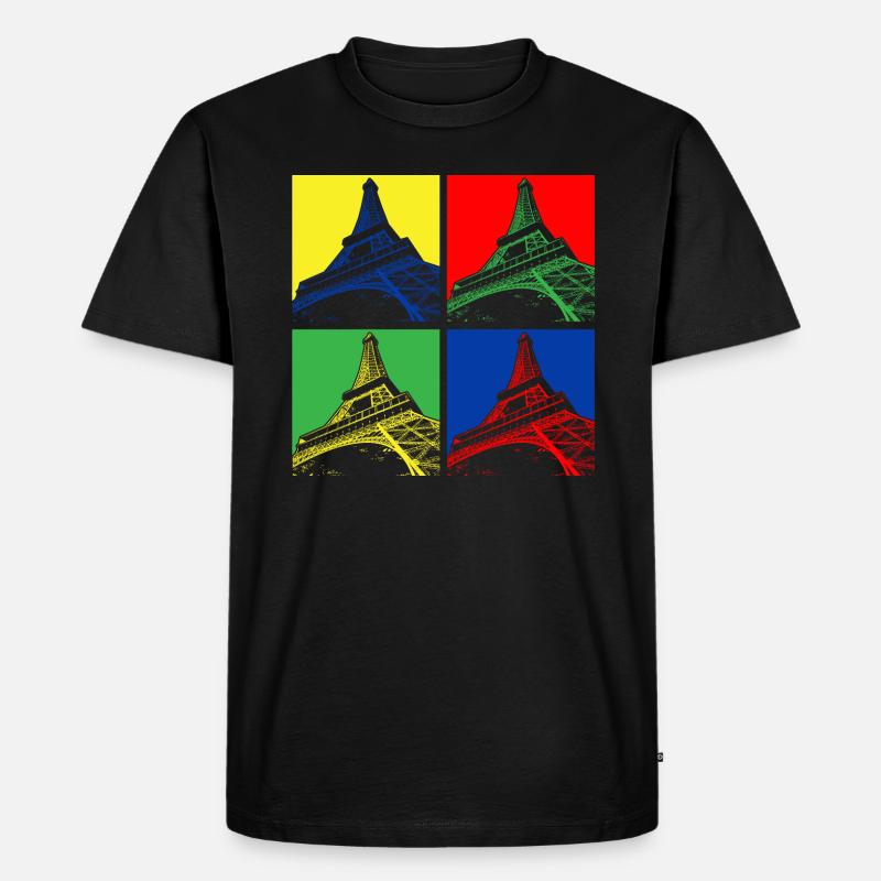 Eifelturm - Männer Premium Bio T-Shirt - Schwarz