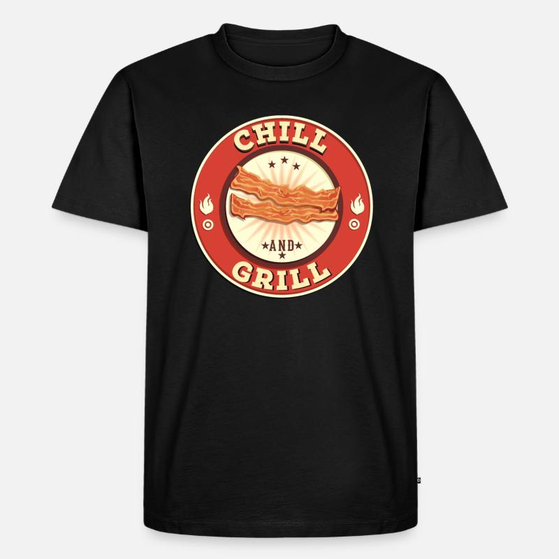 Chill and Grill - Männer Premium Bio T-Shirt - Schwarz