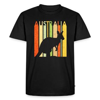 Kangourou rétro - T-shirt Premium bio Homme - noir - Devant - Nico (187cm)
