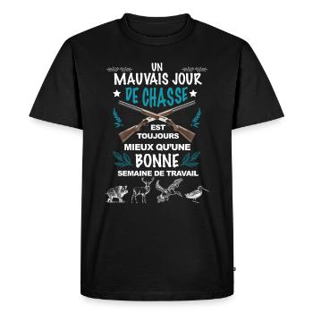 Jour de chasse - T-shirt Premium bio Homme - noir - Devant - Nico (187cm)