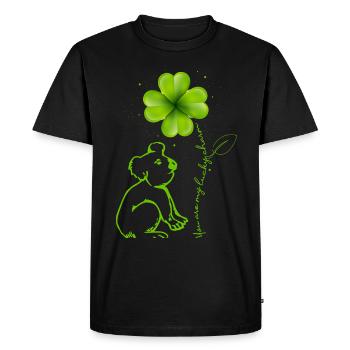 You Are My Lucky Charm Koala Shamrock - Men's Premium Organic T-Shirt - black - Front - Nico (187cm)