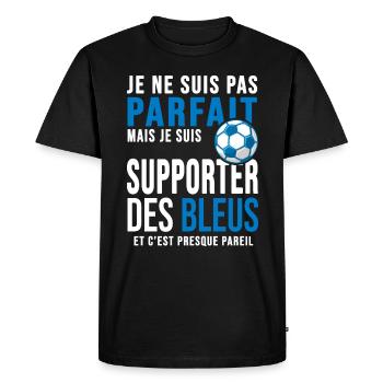 football supporter les bleus equipe de France foot - T-shirt Premium bio Homme - noir - Devant - Nico (187cm)