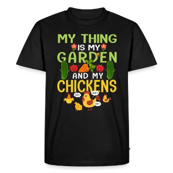 jardin mon truc est mon jardin et mes poules - T-shirt Premium bio Homme - noir - Devant - Nico (187cm)