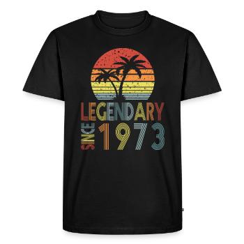 Légendaire depuis 1973 - T-shirt Premium bio Homme - noir - Devant - Nico (187cm)