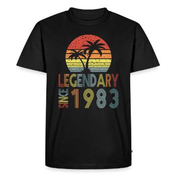 Légendaire depuis 1983 - T-shirt Premium bio Homme - noir - Devant - Nico (187cm)