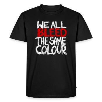 Nous saignons tous de la même couleur - T-shirt Premium bio Homme - noir - Devant - Nico (187cm)