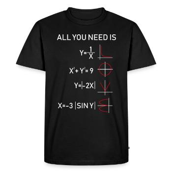 TOUT CE QUE VOUS NEED IS LOVE Mathes blanc - T-shirt Premium bio Homme - noir - Devant - Nico (187cm)