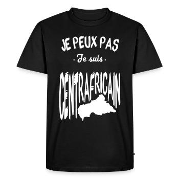 Je peux pas je suis Centrafricain - T-shirt Premium bio Homme - noir - Devant - Nico (187cm)