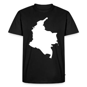 Drapeau de la carte Colombie - T-shirt Premium bio Homme - noir - Devant - Nico (187cm)