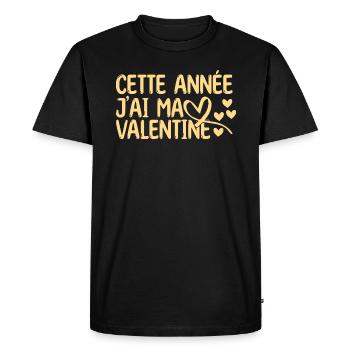 Saint Valentin ma copine la meilleure copine amour - T-shirt Premium bio Homme - noir - Devant - Nico (187cm)