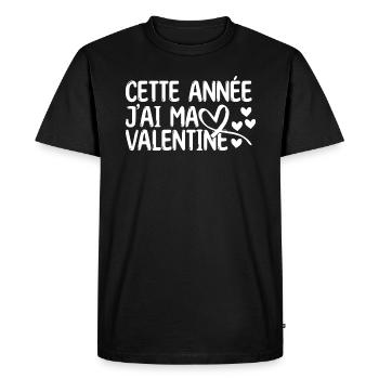 Saint Valentin ma copine la meilleure copine amour - T-shirt Premium bio Homme - noir - Devant - Nico (187cm)