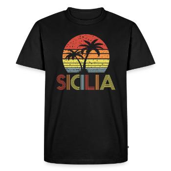 Sicilia - Men's Premium Organic T-Shirt - black - Front - Nico (187cm)