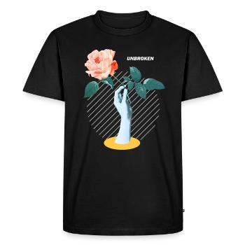 Graphique de fleur ininterrompue - T-shirt Premium bio Homme - noir - Devant - Nico (187cm)