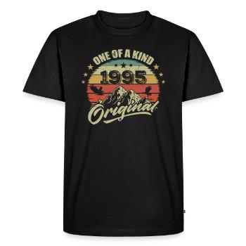 1995 Anniversaire vintage 1995 rétro né en 1995 - T-shirt Premium bio Homme - noir - Devant - Nico (187cm)