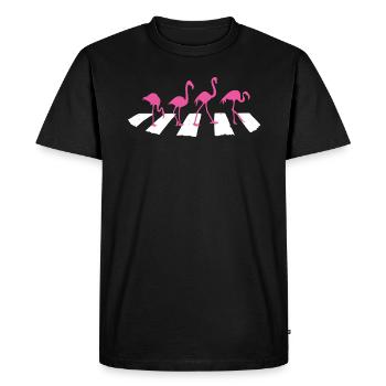 Pink Flamingo Drôle Pink Flamingo Design - T-shirt Premium bio Homme - noir - Devant - Nico (187cm)