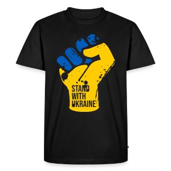 Soutenez l’Ukraine - T-shirt Premium bio Homme - noir - Devant - Nico (187cm)