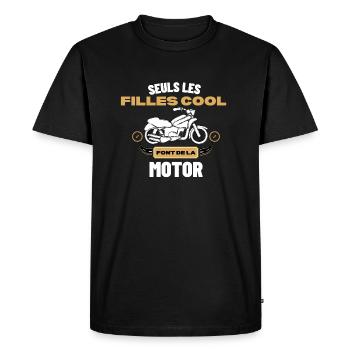 Cadeaux pour les motards Quad, Stunt, Moto, Vélo - T-shirt Premium bio Homme - noir - Devant - Nico (187cm)