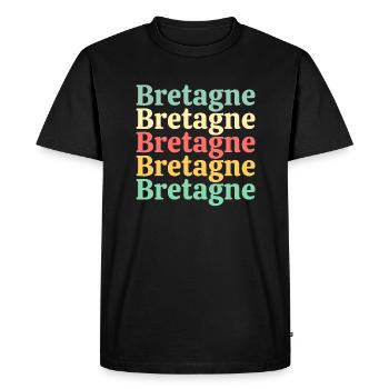 Bretagne Bretons Bretonnes j’aime bretagne breiz - T-shirt Premium bio Homme - noir - Devant - Nico (187cm)
