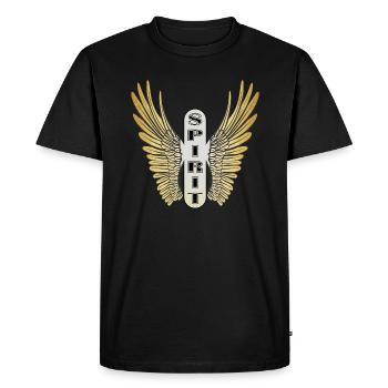 Spirit Wings - SPIRIT, Geist, Flügel - Men's Premium Organic T-Shirt - black - Front - Nico (187cm)