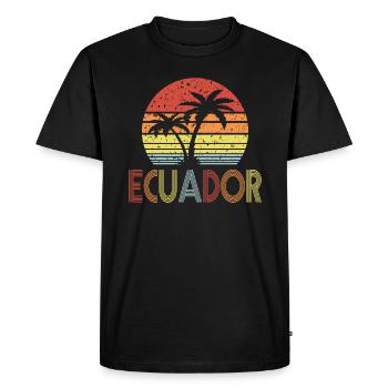 Équateur - T-shirt Premium bio Homme - noir - Devant - Nico (187cm)