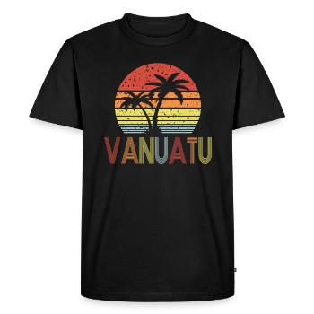 Vanuatu - Men's Premium Organic T-Shirt - black - Front - Nico (187cm)