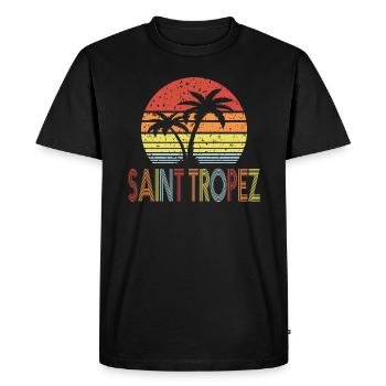 Saint Tropez - Men's Premium Organic T-Shirt - black - Front - Nico (187cm)