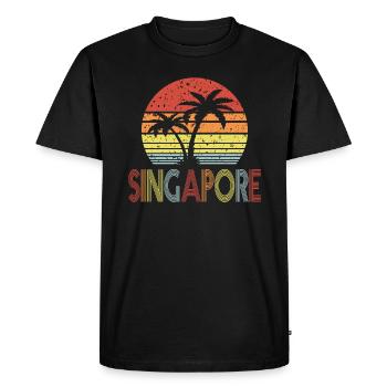 Singapour - T-shirt Premium bio Homme - noir - Devant - Nico (187cm)