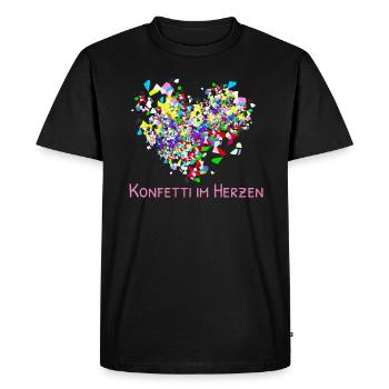 Konfetti, Herz, karneval, Konfettiherz - Männer Premium Bio T-Shirt - Schwarz - Vorne - Nico (187cm)