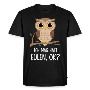 oiseau de nuit hibou hibou oiseau - T-shirt Premium bio Homme - noir - Devant - Nico (187cm)
