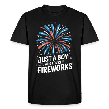 Pyrotechnie Feux d’artifice Pyrotechnie - T-shirt Premium bio Homme - noir - Devant - Nico (187cm)
