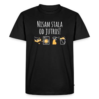 Nisam Stala Od Jutros | Serbian saying Mother - Men's Premium Organic T-Shirt - black - Front - Nico (187cm)