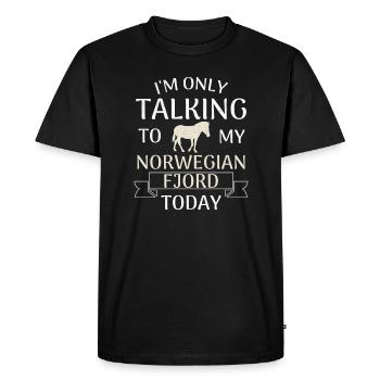 Cadeau drôle de propriétaire de cheval de fjord norvégien - T-shirt Premium bio Homme - noir - Devant - Nico (187cm)
