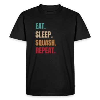 Eat Sleep Squash Repeat Squash Player Squash Coach - Men's Premium Organic T-Shirt - black - Front - Nico (187cm)