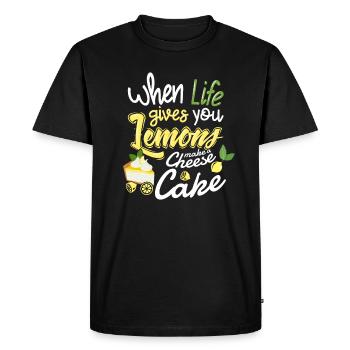 Cheesecake - funny saying for cooking and baking - Men's Premium Organic T-Shirt - black - Front - Nico (187cm)