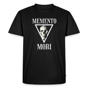 Memento Mori | Philosophie stoïcienne du crâne et des os croisés - T-shirt Premium bio Homme - noir - Devant - Nico (187cm)