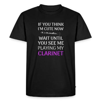 Clarinette clarinette clarinette cadeau femmes - T-shirt Premium bio Homme - noir - Devant - Nico (187cm)