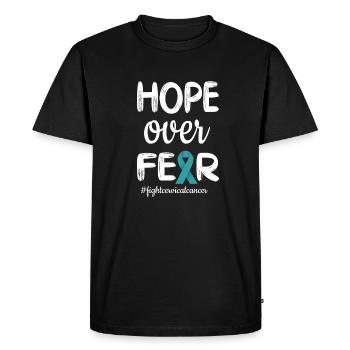 Cervical cancer fighter cancer awareness - Men's Premium Organic T-Shirt - black - Front - Nico (187cm)