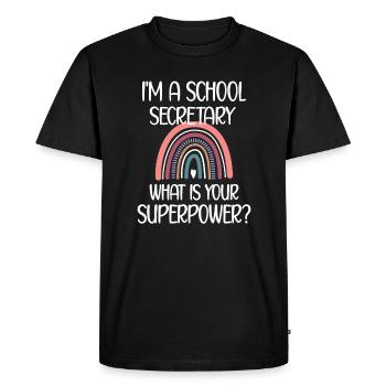 Secrétaire scolaire Secrétariat - T-shirt Premium bio Homme - noir - Devant - Nico (187cm)