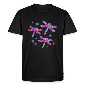 Amoureux des libellules | Entomologie des insectes libellules - T-shirt Premium bio Homme - noir - Devant - Nico (187cm)
