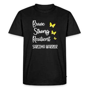 Ssarkom de tissus mous Combattants Tumeurs molles Cancer - T-shirt Premium bio Homme - noir - Devant - Nico (187cm)