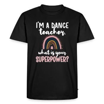 Professeur de danse Reconnaissance Professeur de danse Cours de danse - T-shirt Premium bio Homme - noir - Devant - Nico (187cm)