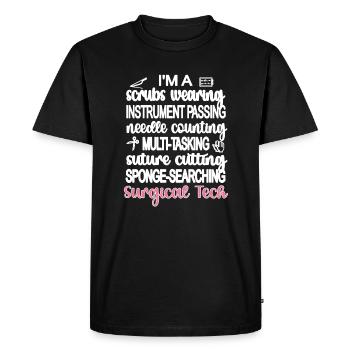 Assistante chirurgicale et technicienne chirurgicale - T-shirt Premium bio Homme - noir - Devant - Nico (187cm)