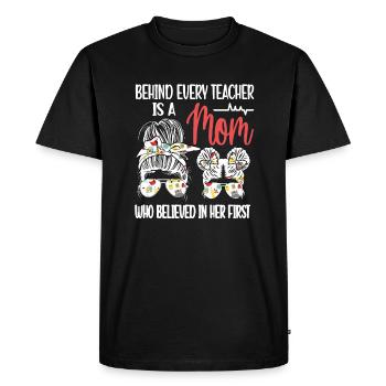 Mère d’une enseignante Maman d’une enseignante Mère - T-shirt Premium bio Homme - noir - Devant - Nico (187cm)