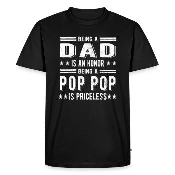 Meilleur pop pop papy Fête des Pères Pop Pop Papy Papa - T-shirt Premium bio Homme - noir - Devant - Nico (187cm)