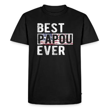 Meilleur Papou Papou Papou Fête des Pères Papou grand-père - T-shirt Premium bio Homme - noir - Devant - Nico (187cm)