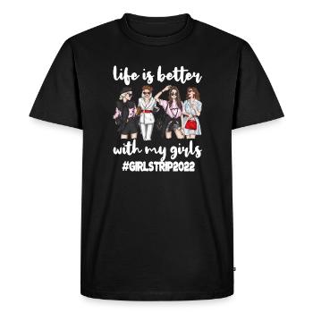 Vacances entre filles Voyage 2022 girls week-end - T-shirt Premium bio Homme - noir - Devant - Nico (187cm)
