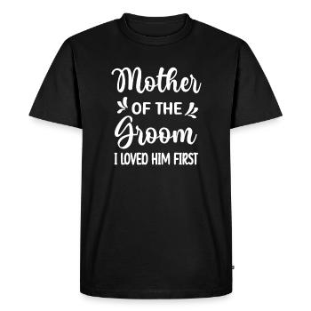 Mère du marié Groom Mama - T-shirt Premium bio Homme - noir - Devant - Nico (187cm)