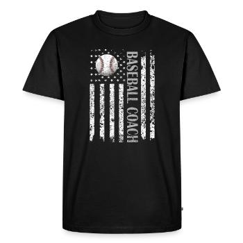 Best Baseball Coach Baseball Coach Gift - Men's Premium Organic T-Shirt - black - Front - Nico (187cm)