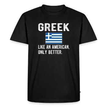 Greek Greece Flag Greek origin - Men's Premium Organic T-Shirt - black - Front - Nico (187cm)