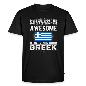 Greek Greece Flag Greek origin - Men's Premium Organic T-Shirt - black - Front - Nico (187cm)